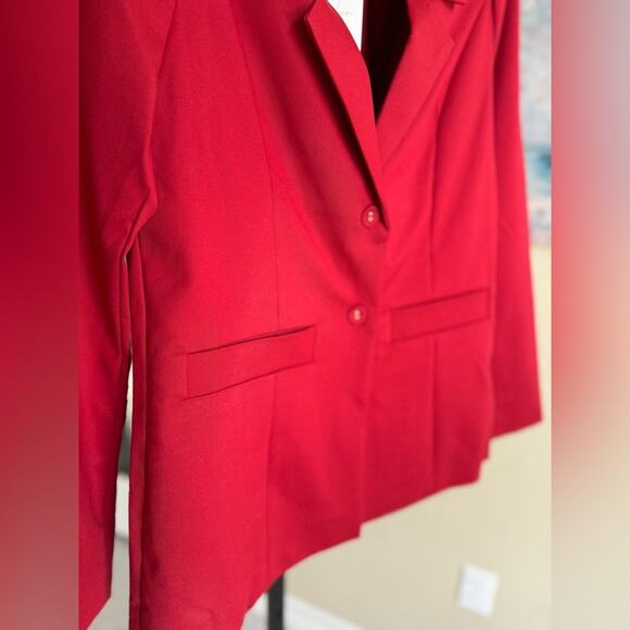 New Show Me Your MuMu Major Blazer in Bright Red Women’s size Small Stretch - Picture 5 of 8